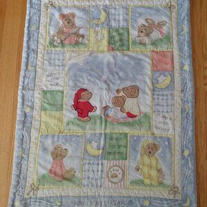 Vintage Boyds Bears Blanket Puffy Quilted Baby Comforter
